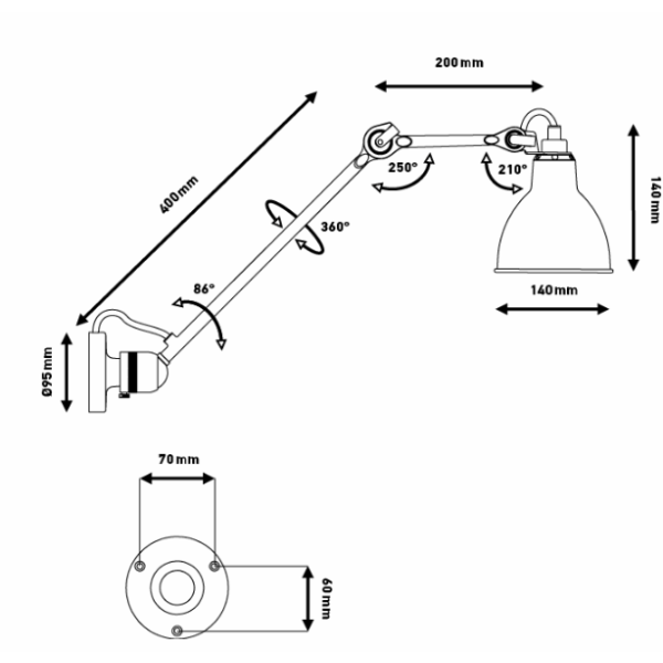 Lampe Gras N° 304 L40