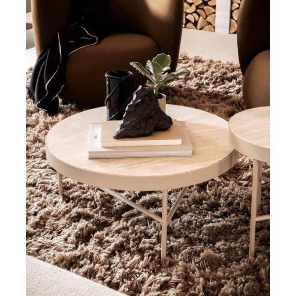 Travertine Table Large, cashmere