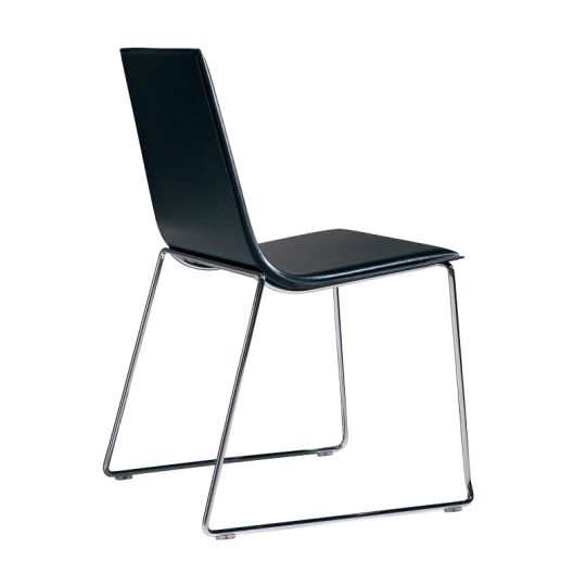 Lineal Chair, musta/kromi