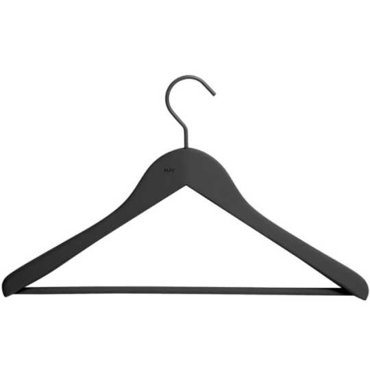 hay_Slim Coat Hanger w bar_black