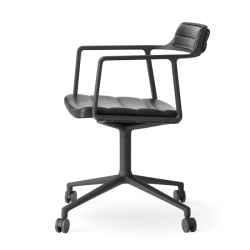 Vipp 452 swivel chair työtuoli pyörillä, nahkaverhoilu