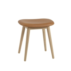 Muuto Fiber Stool Wood Base Leather