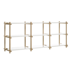 Woody hylly, matala, valkoinen