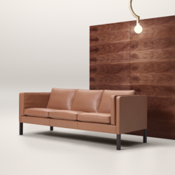 fredericia_2333_3-seater_black_aniline chesnut 91