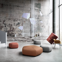 Fiber armchair uppholstered