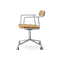 Vipp 452 swivel chair työtuoli pyörillä, nahkaverhoilu