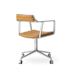 Vipp 452 swivel chair työtuoli pyörillä, nahkaverhoilu