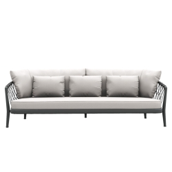 Erica sofa 216 cm, ulkokäyttöön, antrasiitti / valkoinen