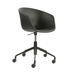 AAC 53, pyörillä, nahkaverhoiltu, korkeussäädettävä, 2 jalkavärivaihtoehtoa