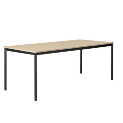 Base pöytä, tammi/musta, 3 kokoa