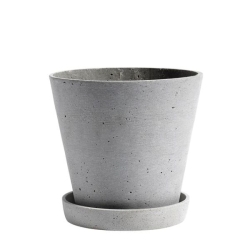 Flowerpot ruukku ja lautanen, harmaa, 6 kokoa