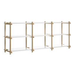 Woody hylly, matala, valkoinen