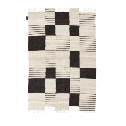 Palsta Carpet, valkomusta, kudottu, 2 kokoa