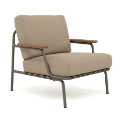 Settle Outdoor Lounge Chair, Ribbed Weave 5/ taupe