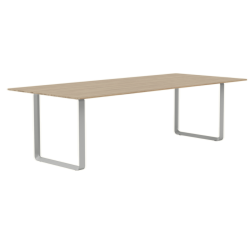 70/70 Table 255 cm, Solid Oak, 4 jalkaväriä