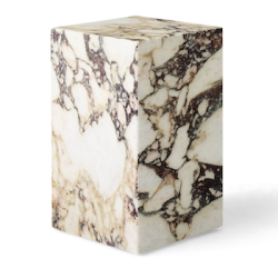 Plinth Table Tall, Rose Calacatta Viola