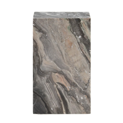 Plinth Table Tall, Grey Galaxy Marble