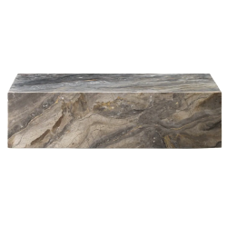 Plinth Table Low, Grey Galaxy Marble