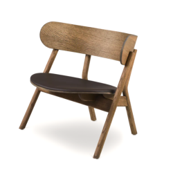 Oaki lounge chair, verhoiltu istuin, savutammi - Chocolate nahka