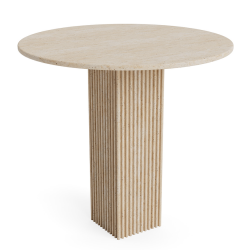 Soho Dining Table, Travertine, 3 kokoa
