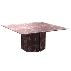 Plinto Square 2K, 160x160 cm,  Red Jasper 