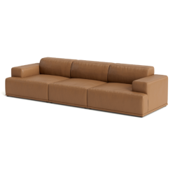Connect Soft Modular Sofa 3-Seater, leather