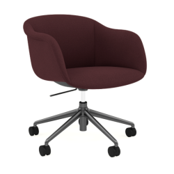 Fiber Soft Armchair Swivel Base w. Gas Lift, Castors and Tilt, Vidar