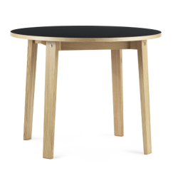 Slice Table Round Linoleum 95, musta