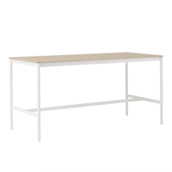 Base High Table 190x85x95, tammi / valkoinen