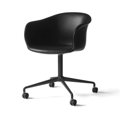 Elefy Chair JH37, musta/ musta nahka Swivel pyörillä