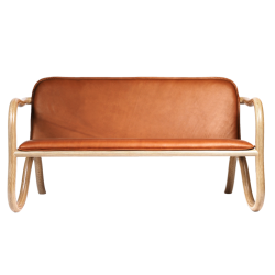 Kolho 2-Seater, Natural oak, Cognac Leather
